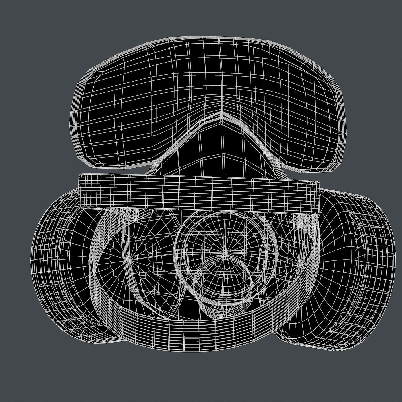 Gas mask helmet 3d model scifi Low-poly Low-poly 3D model Low-poly 3D model_10