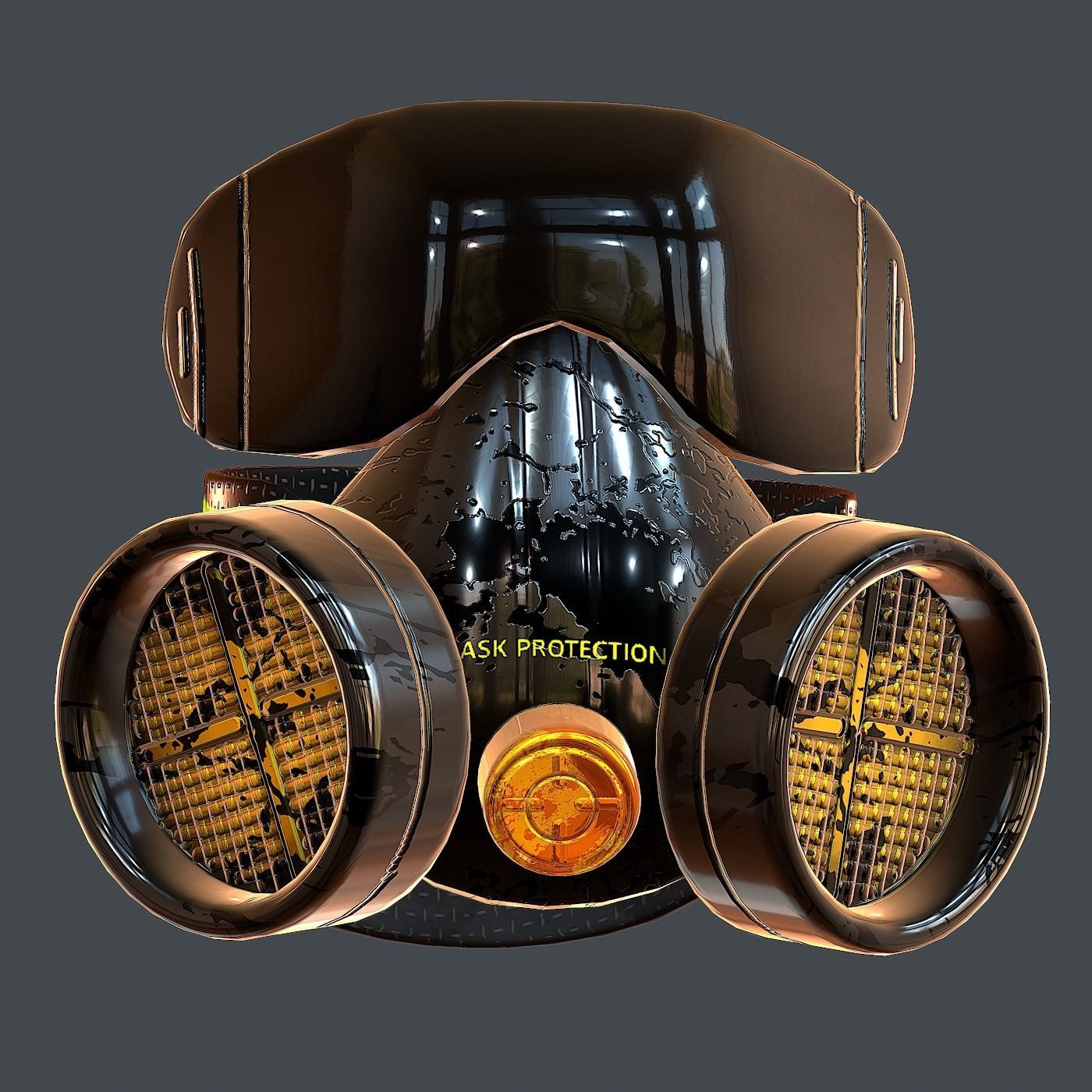 Gas mask helmet 3d model scifi Low-poly Low-poly 3D model Low-poly 3D model_4