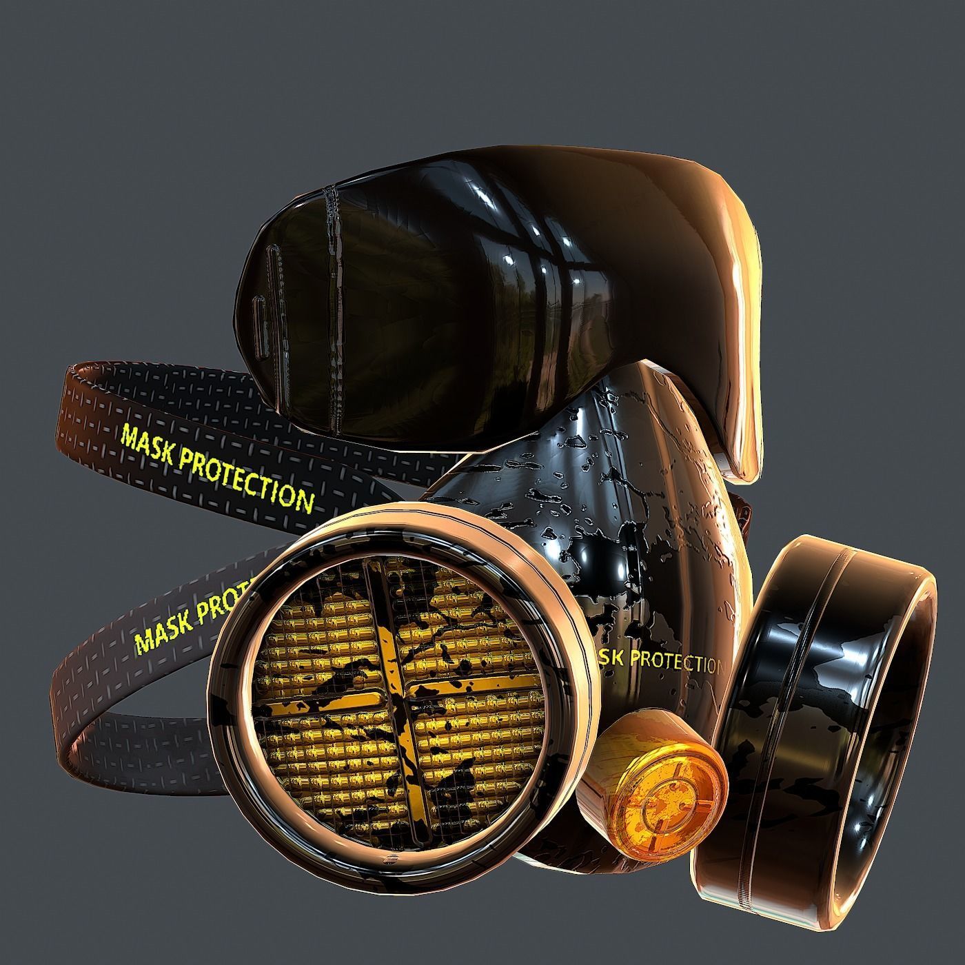 Gas mask helmet 3d model scifi Low-poly Low-poly 3D model Low-poly 3D model_2