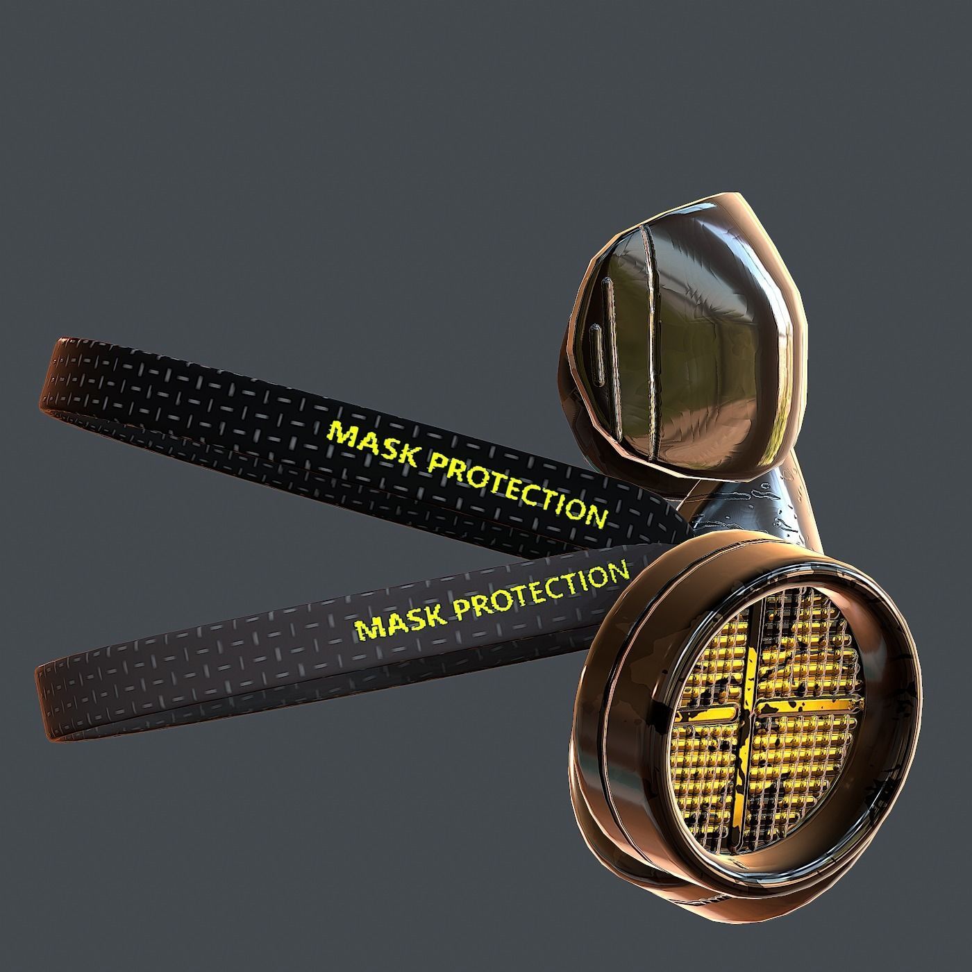 Gas mask helmet 3d model scifi Low-poly Low-poly 3D model Low-poly 3D model_5