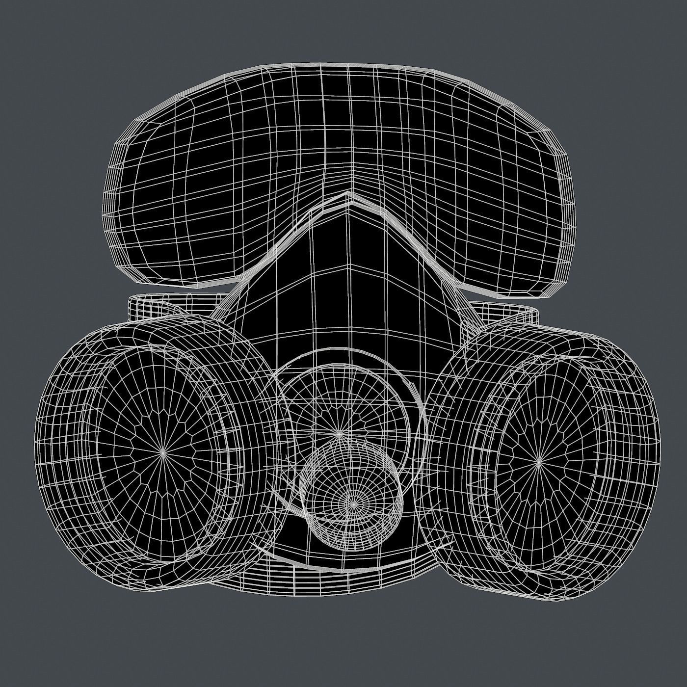 Gas mask helmet 3d model scifi Low-poly Low-poly 3D model Low-poly 3D model_8