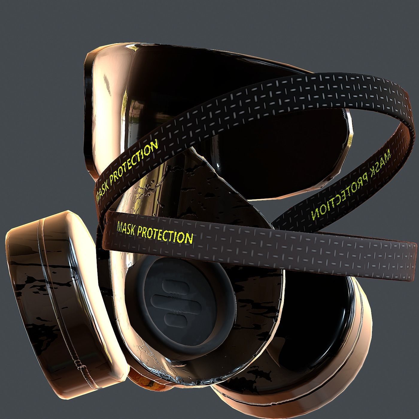 Gas mask helmet 3d model scifi Low-poly Low-poly 3D model Low-poly 3D model_11