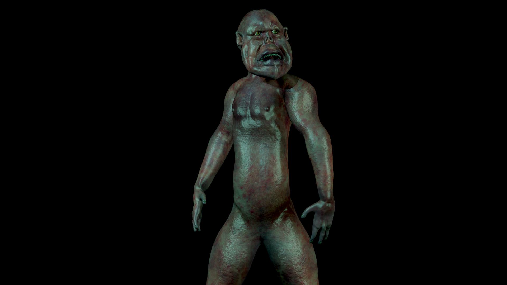 Zombie human body 3D model_1