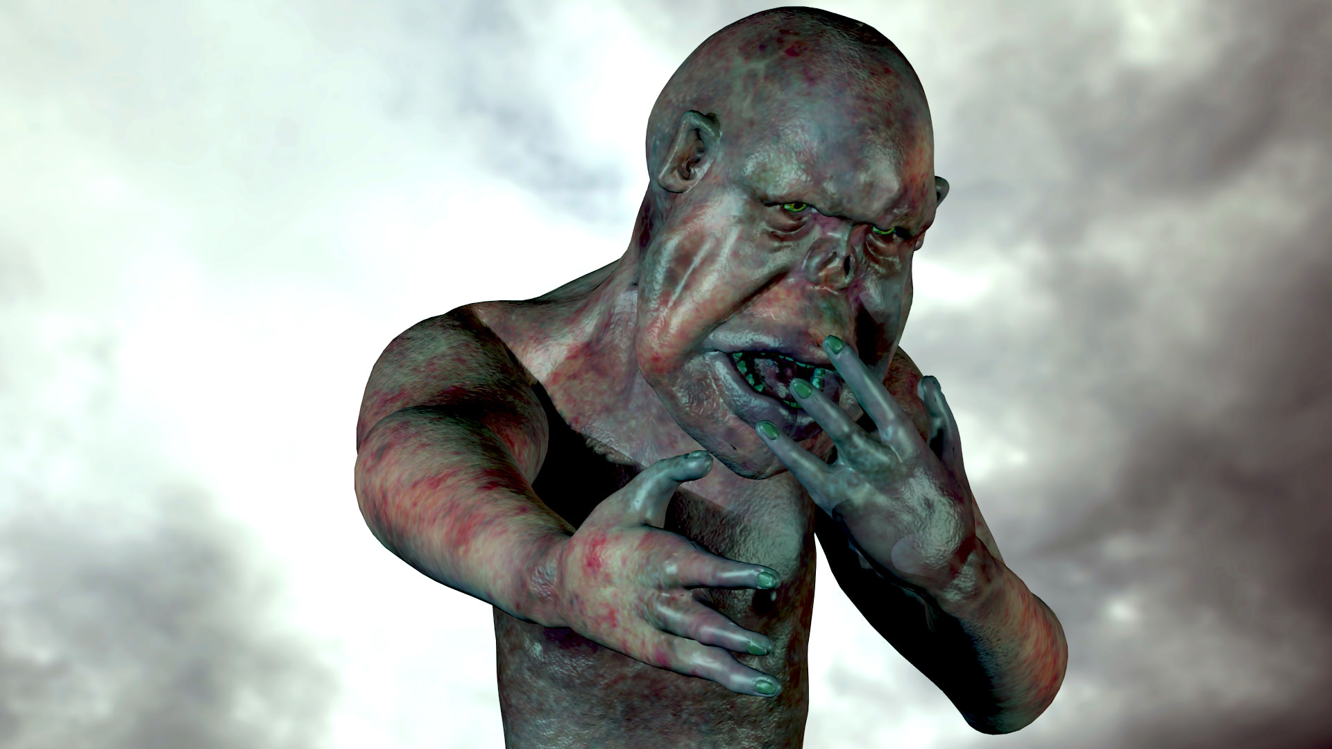Zombie human body 3D model_2