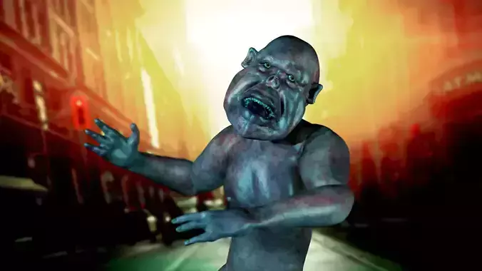 Zombie human body 3D model