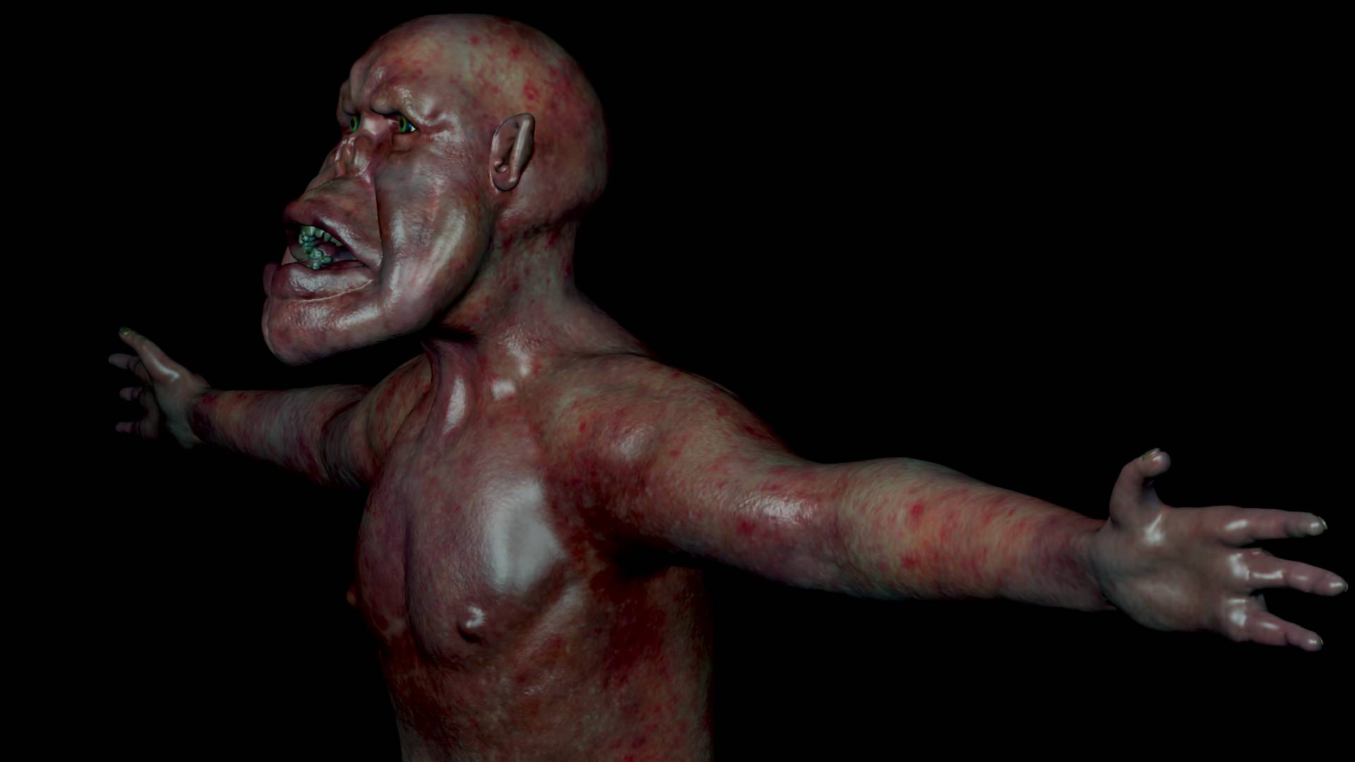 Zombie human body 3D model_7