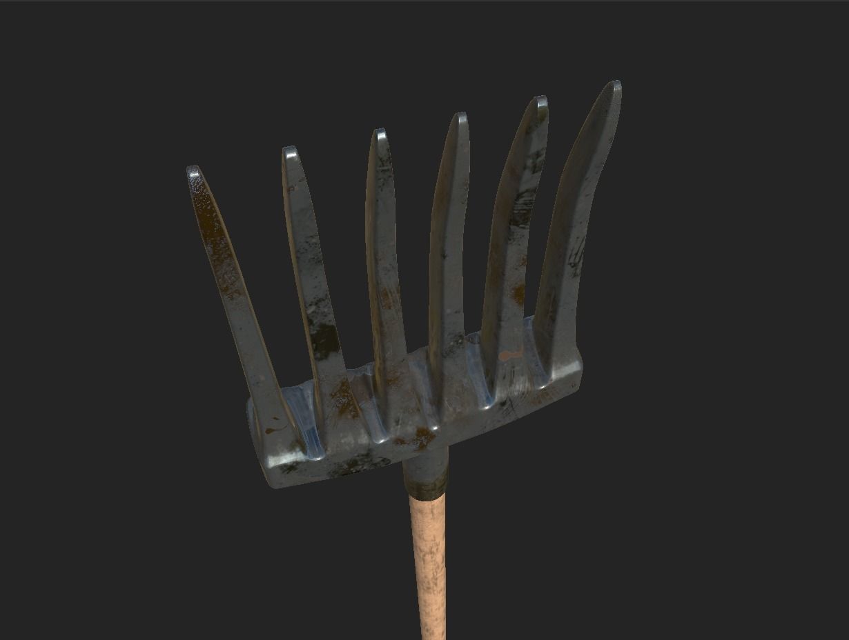 Rake Farmer Low-poly 3D model_11