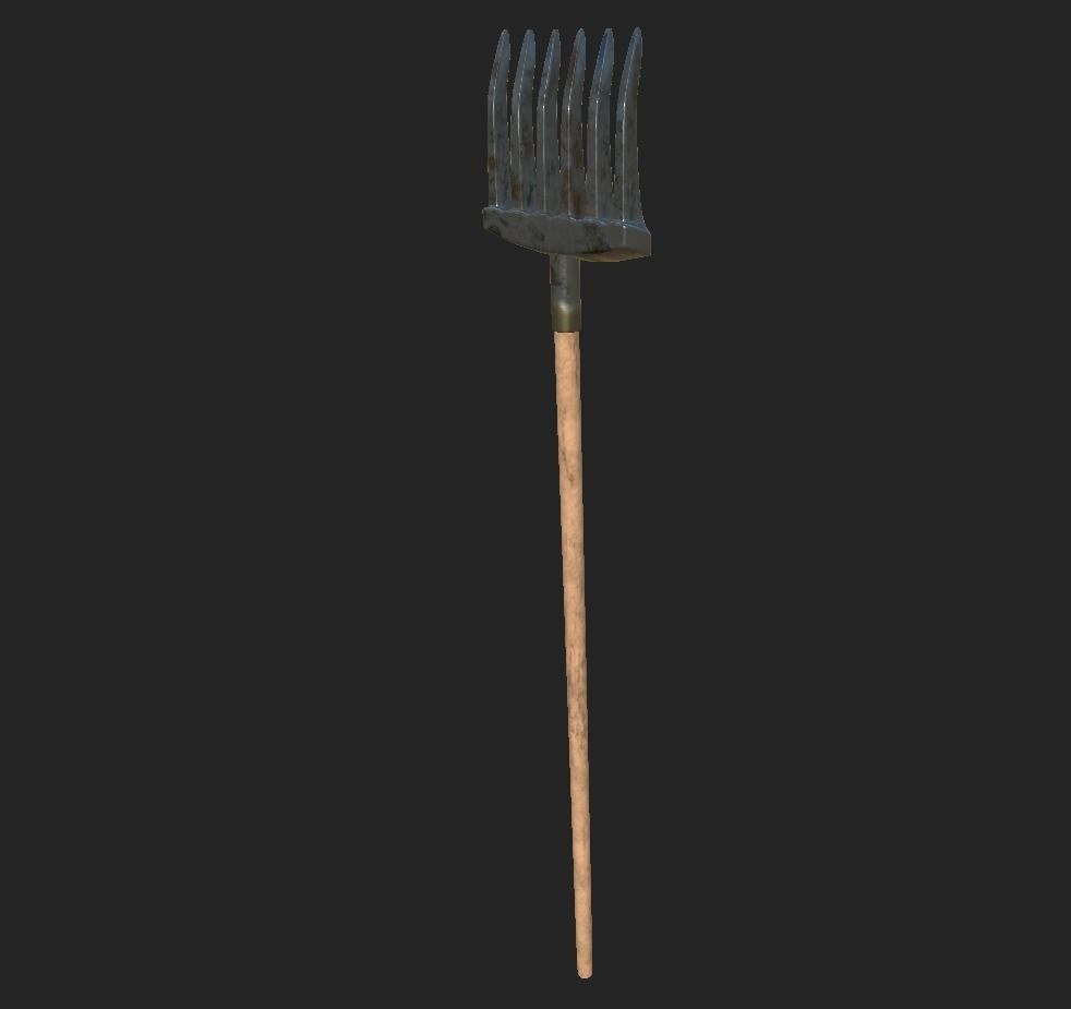 Rake Farmer Low-poly 3D model_1