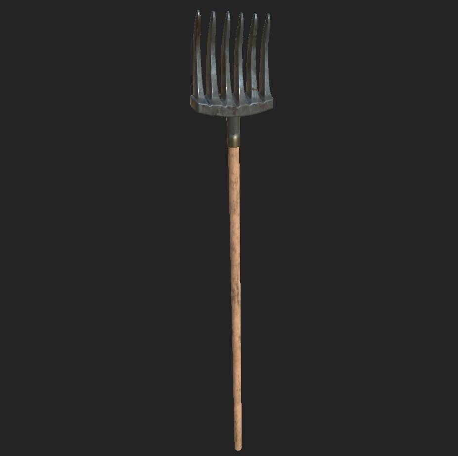 Rake Farmer Low-poly 3D model_7