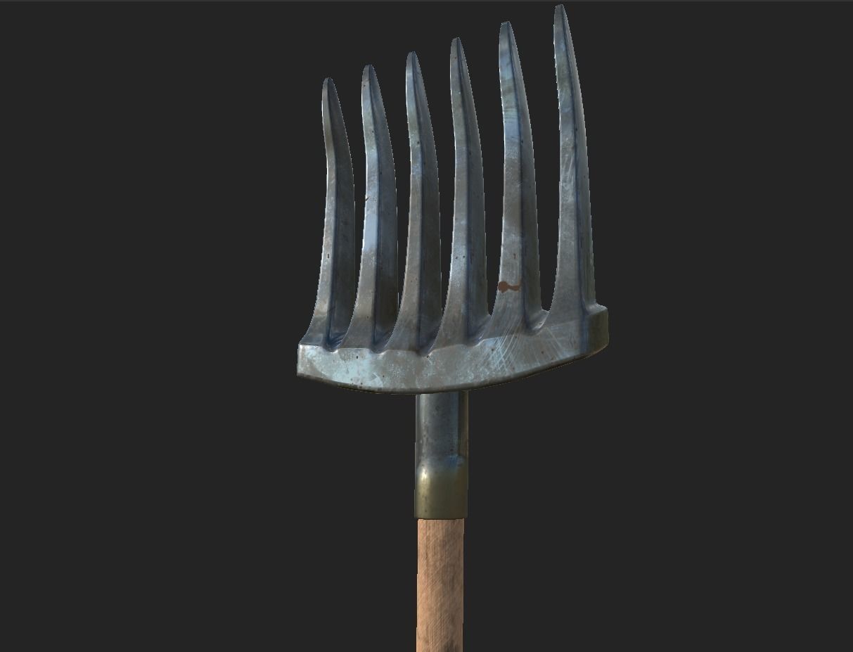Rake Farmer Low-poly 3D model_9