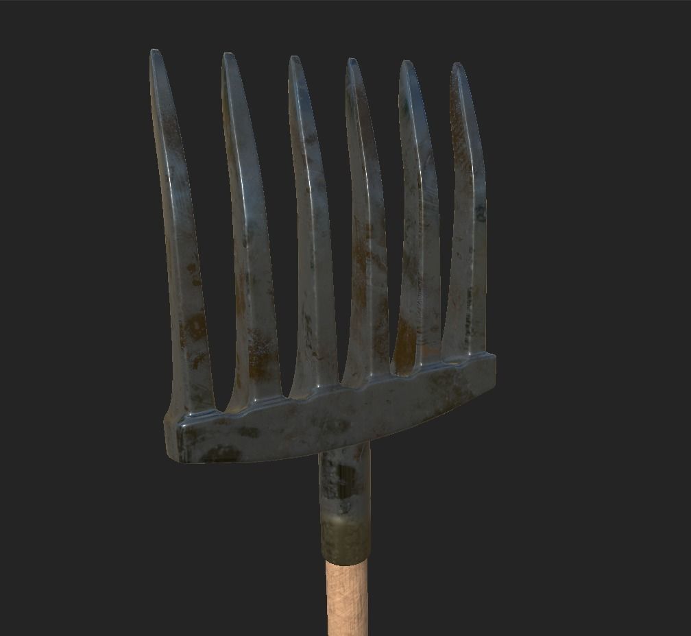 Rake Farmer Low-poly 3D model_10