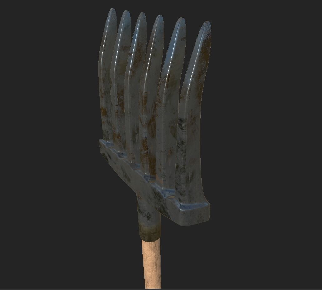 Rake Farmer Low-poly 3D model_8