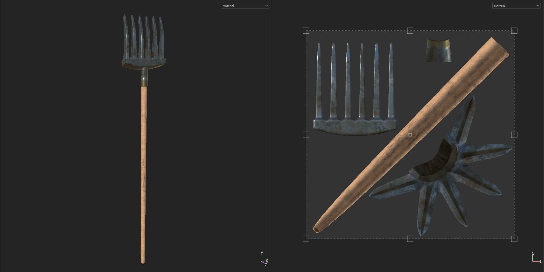 Rake Farmer Low-poly 3D model_2