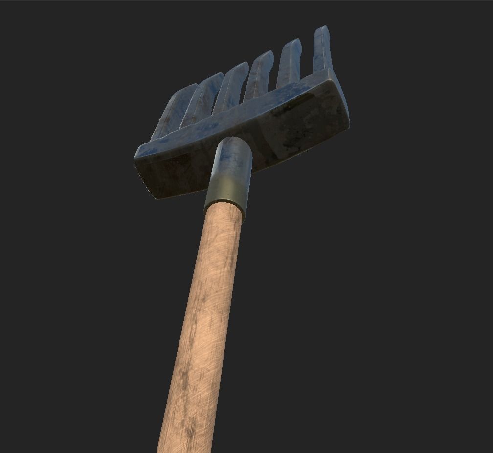 Rake Farmer Low-poly 3D model_12