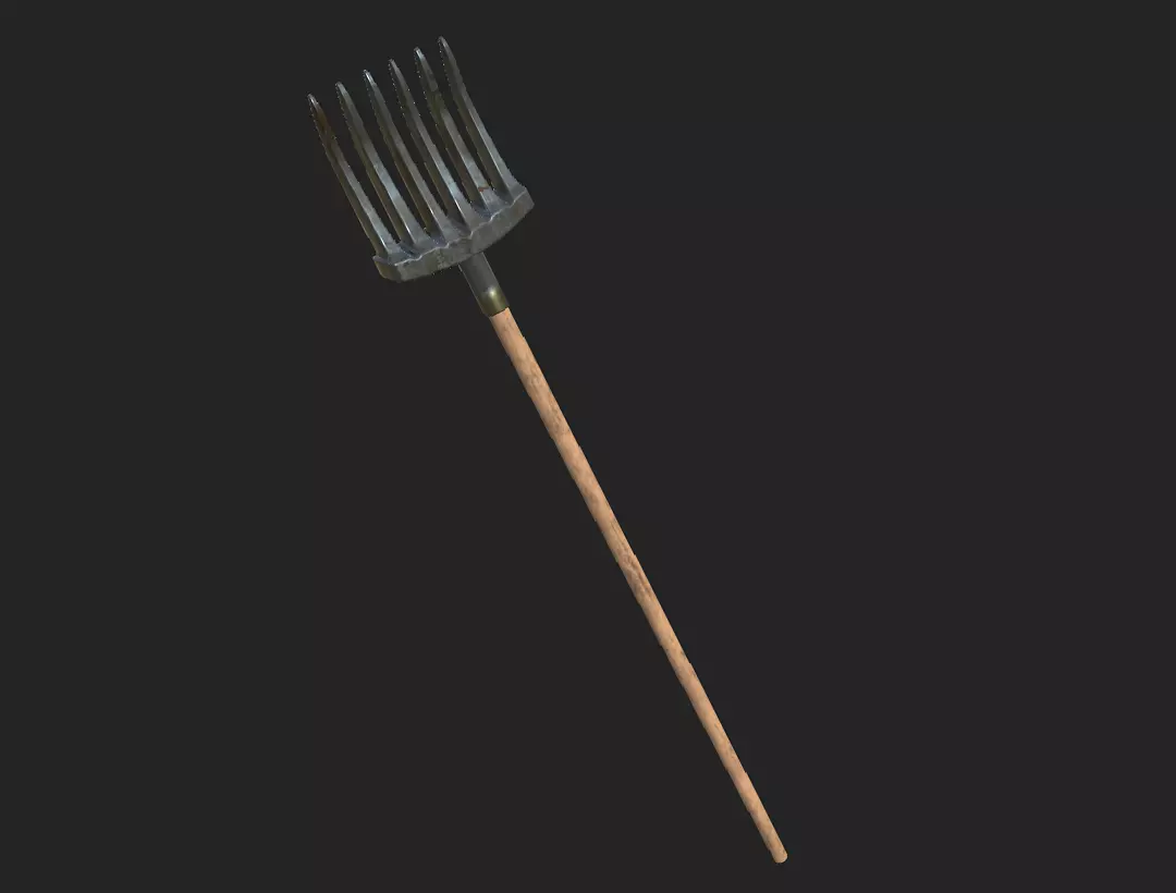 Rake Farmer Low-poly 3D model_0