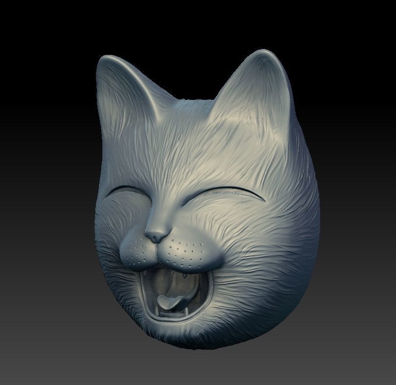 HAPPY CAT Mask 3D print model_1