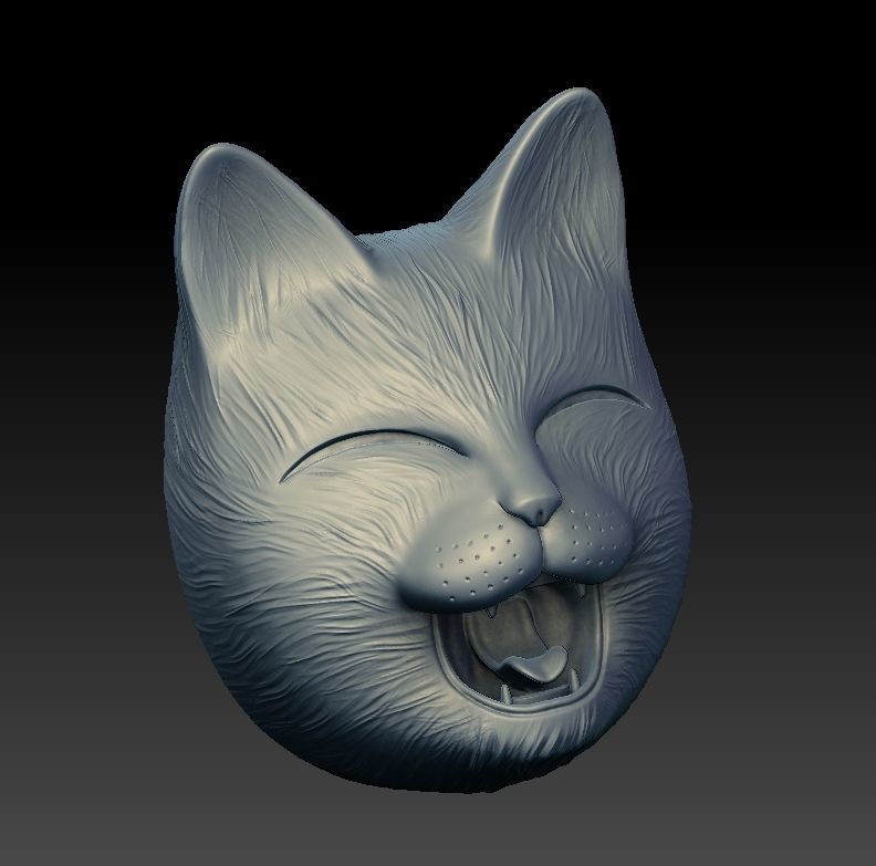 HAPPY CAT Mask 3D print model_3