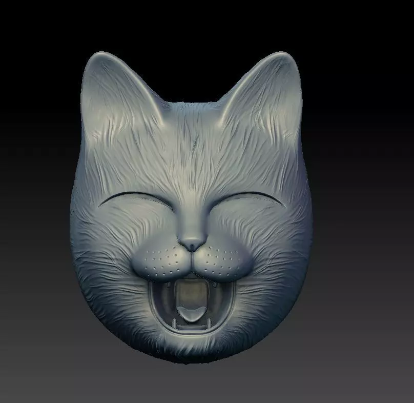 HAPPY CAT Mask 3D print model_0