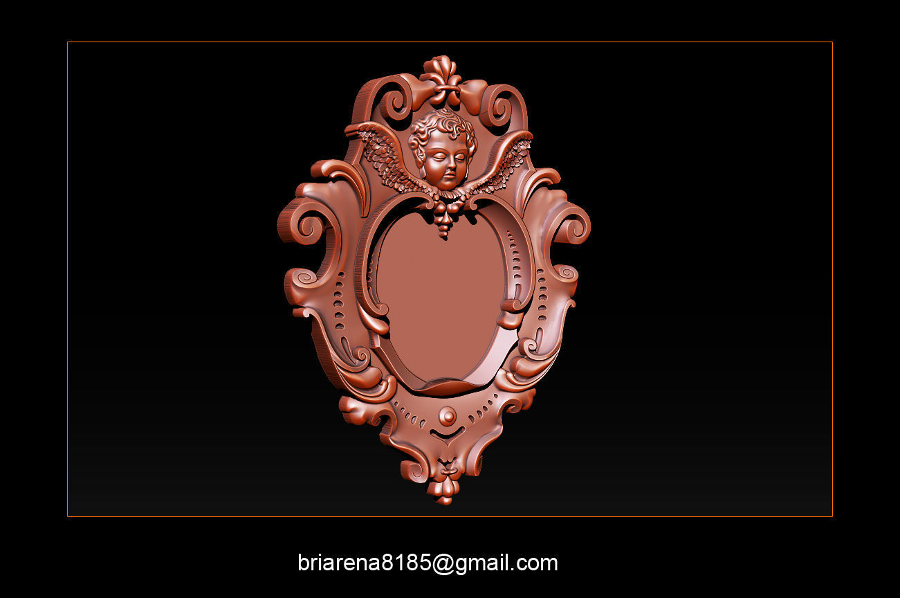 3D Frame - Wood Carving STL Model for CNC Router 3D print model_11