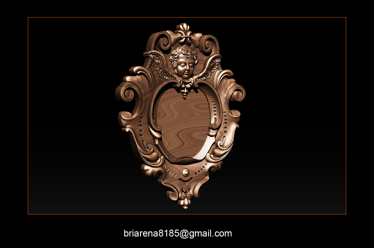 3D Frame - Wood Carving STL Model for CNC Router 3D print model_7