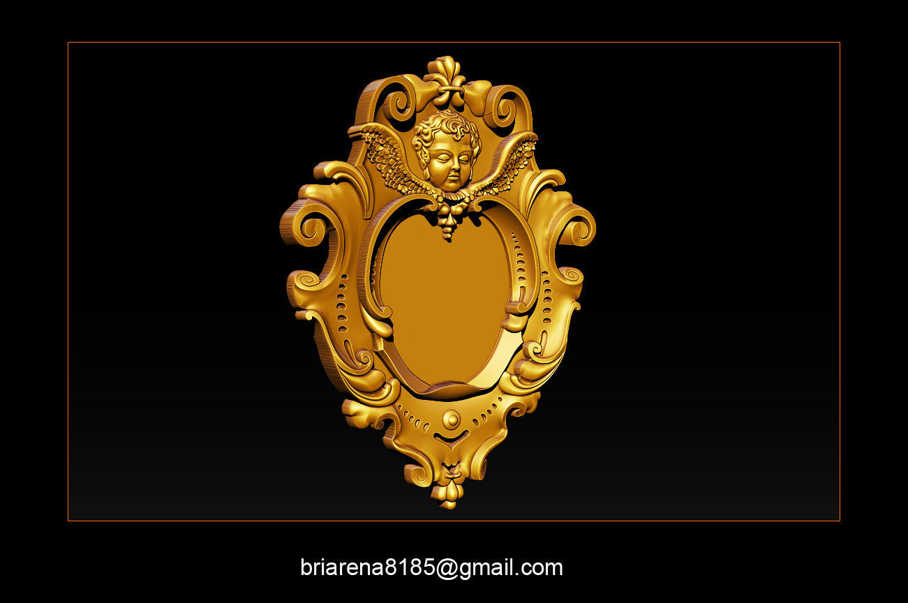 3D Frame - Wood Carving STL Model for CNC Router 3D print model_8