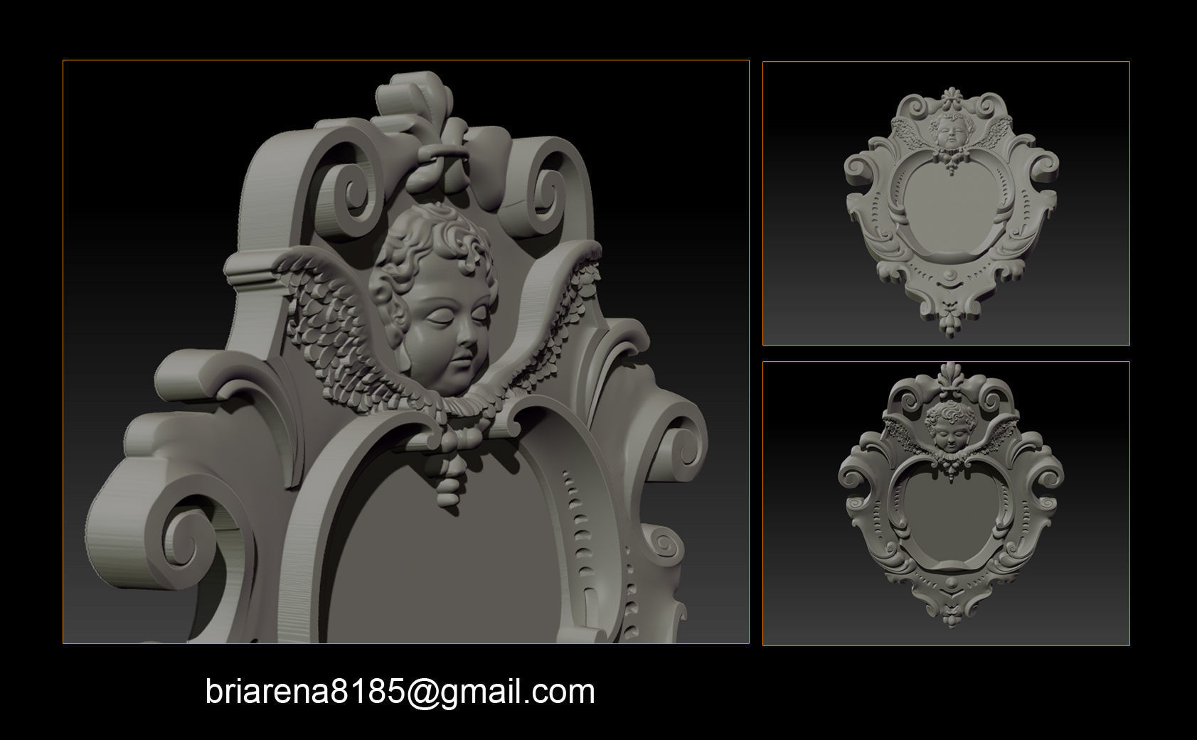 3D Frame - Wood Carving STL Model for CNC Router 3D print model_2