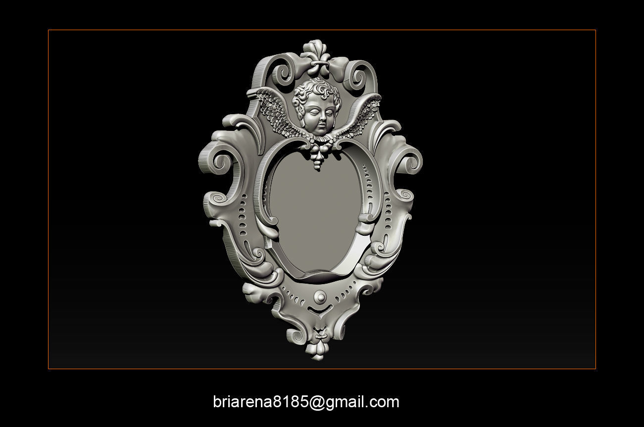 3D Frame - Wood Carving STL Model for CNC Router 3D print model_9