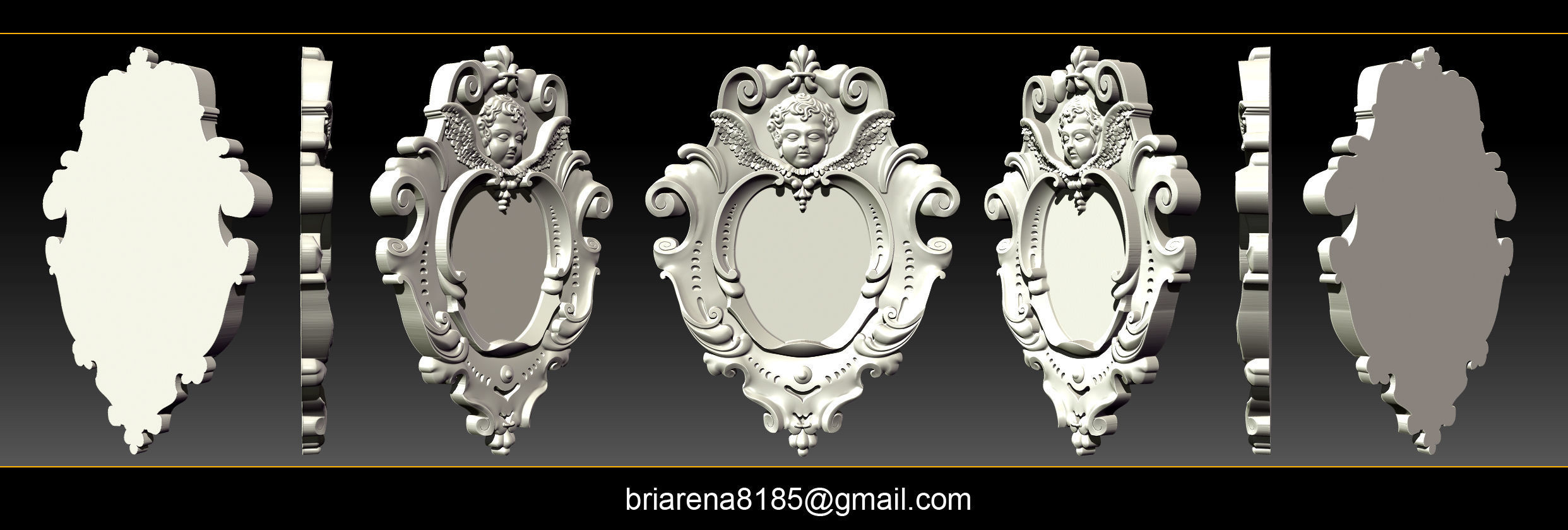 3D Frame - Wood Carving STL Model for CNC Router 3D print model_5