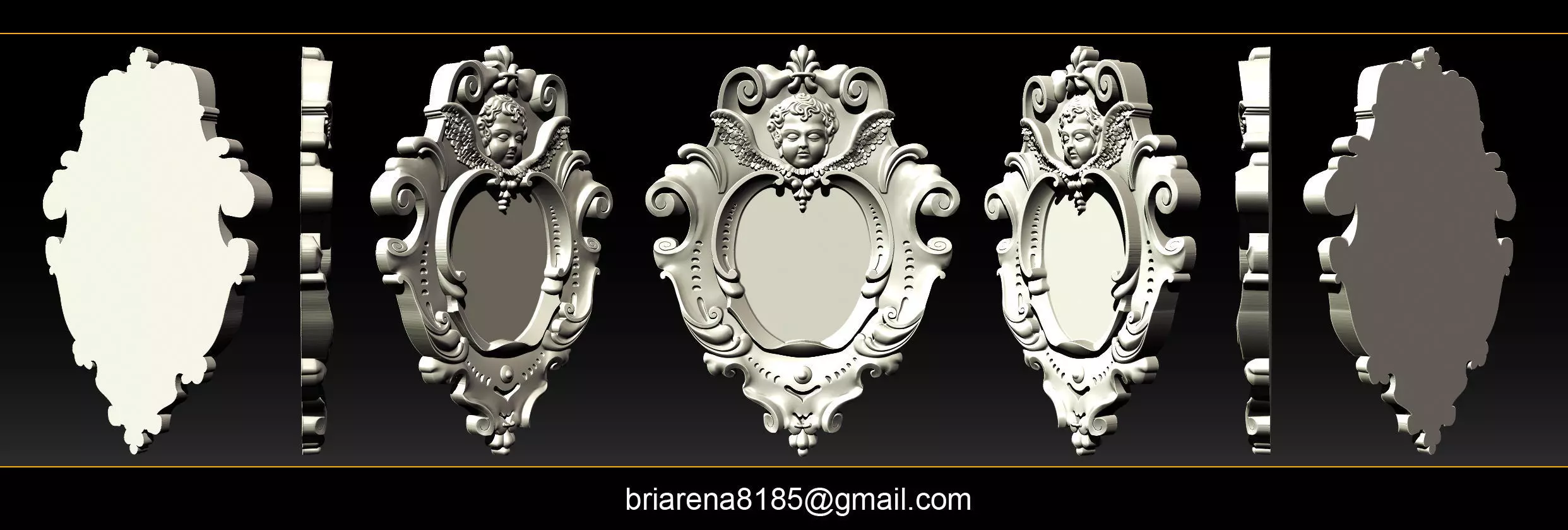 3D Frame - Wood Carving STL Model for CNC Router 3D print model_0
