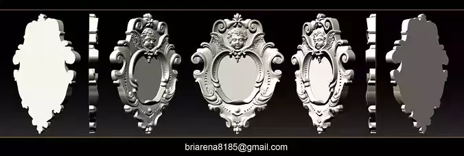 3D Frame - Wood Carving STL Model for CNC Router 3D print model