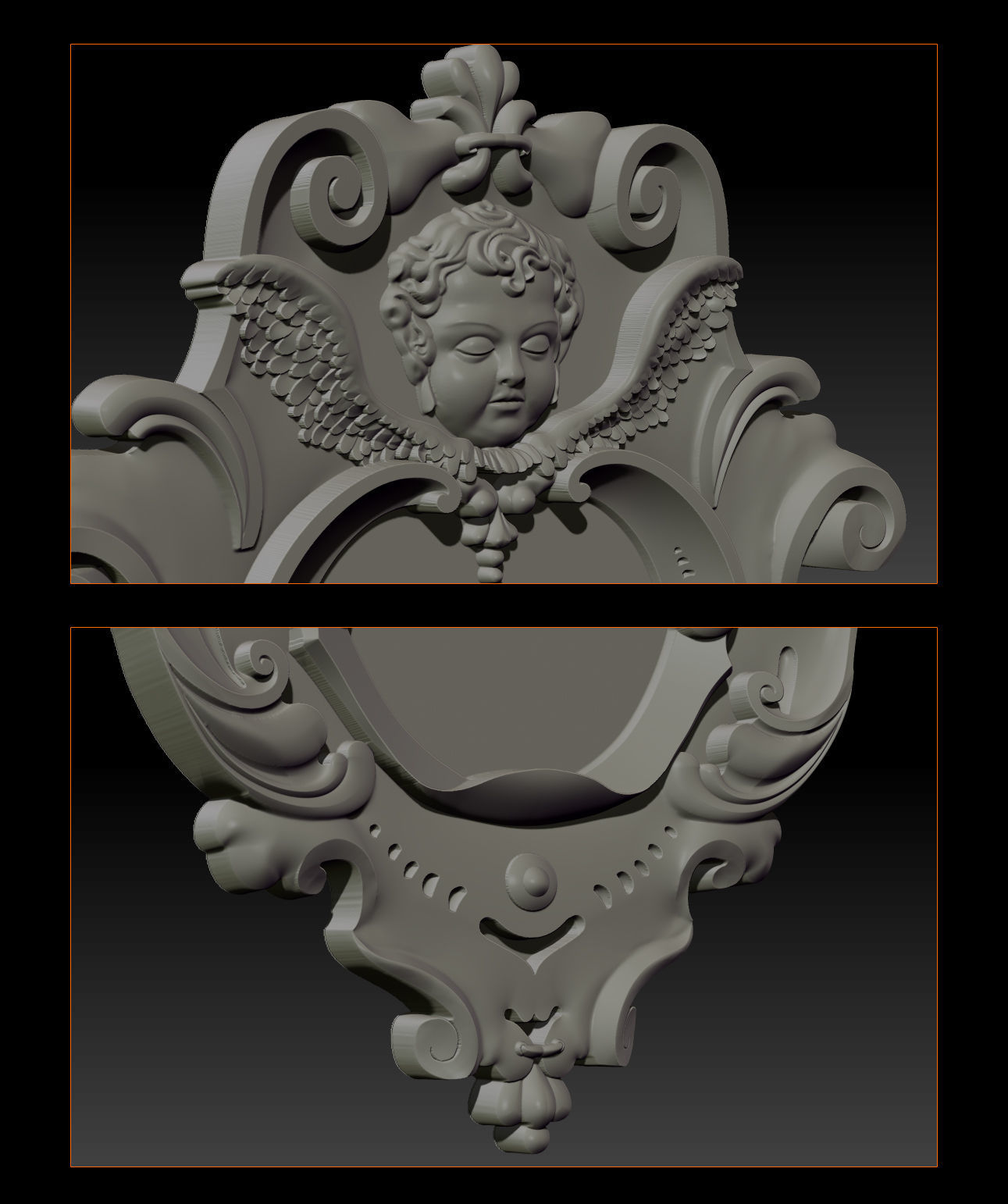 3D Frame - Wood Carving STL Model for CNC Router 3D print model_4