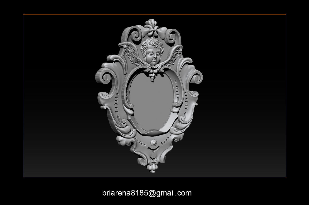 3D Frame - Wood Carving STL Model for CNC Router 3D print model_10