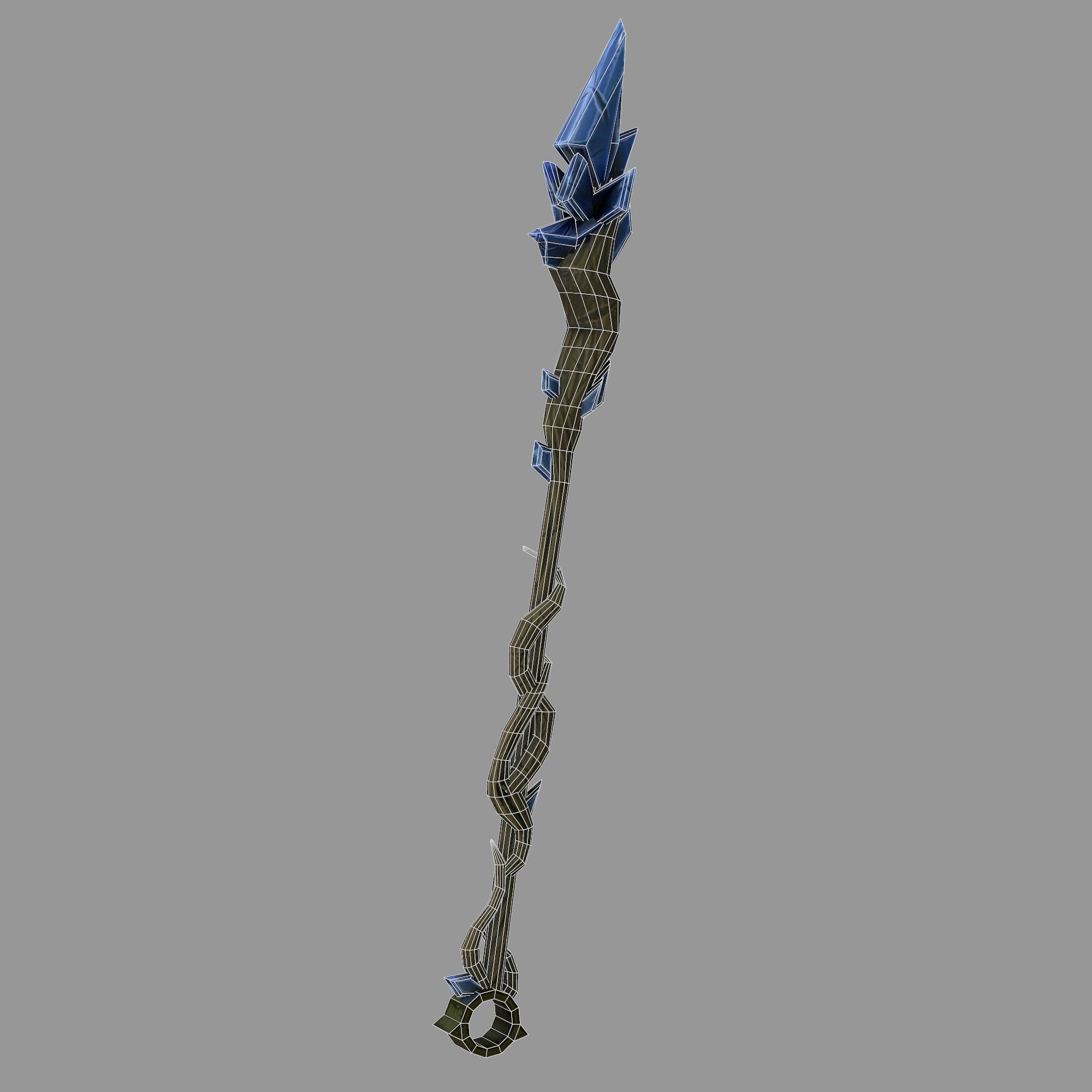 Stylized Mage Staff Low-poly 3D model_4