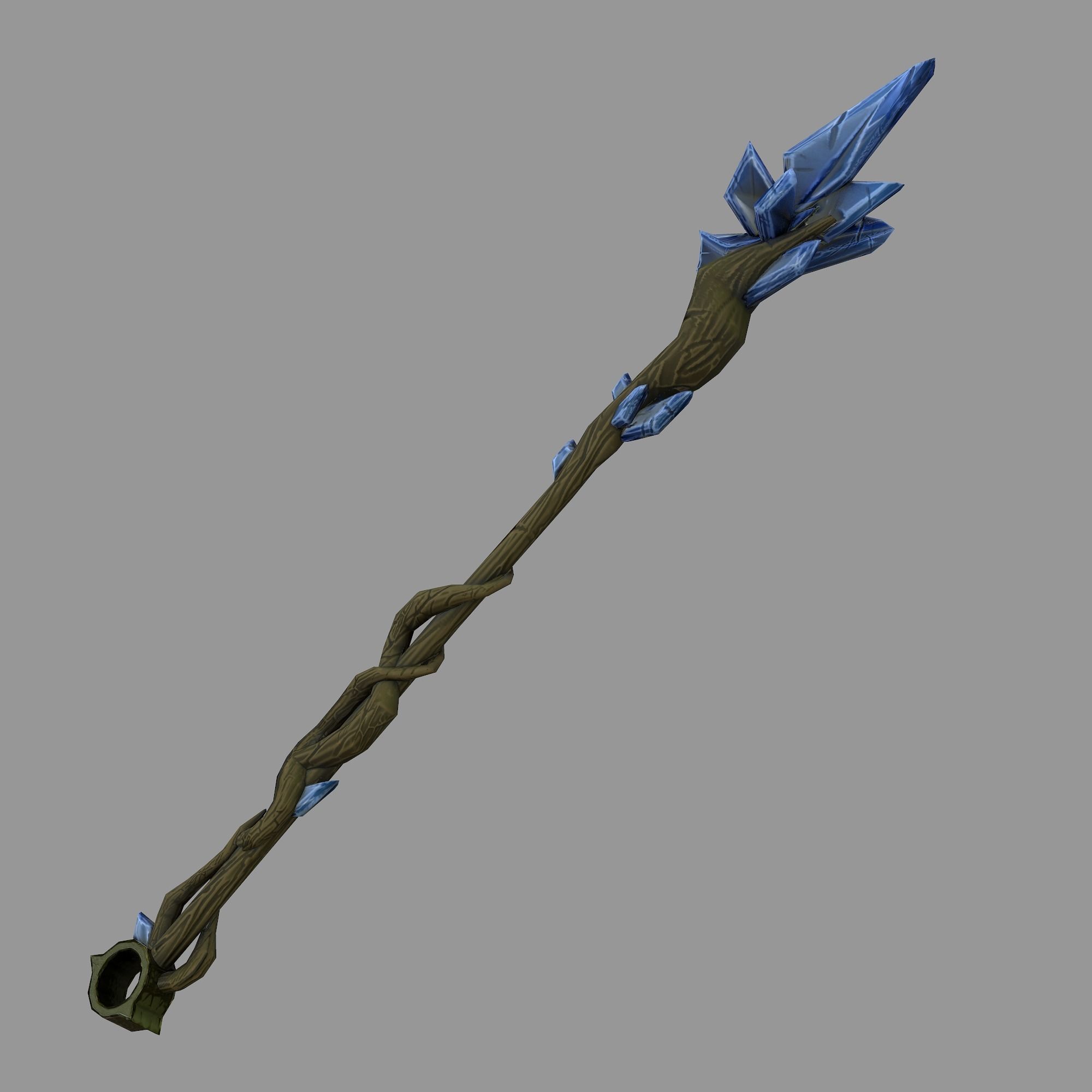 Stylized Mage Staff Low-poly 3D model_1