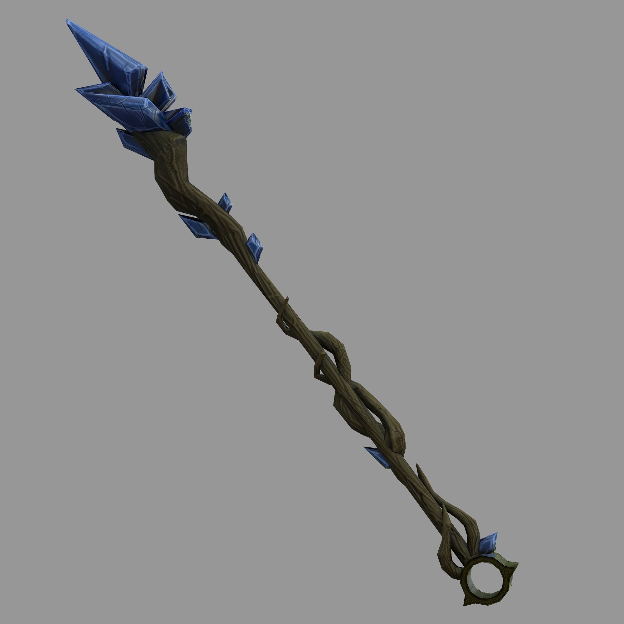 Stylized Mage Staff Low-poly 3D model_3
