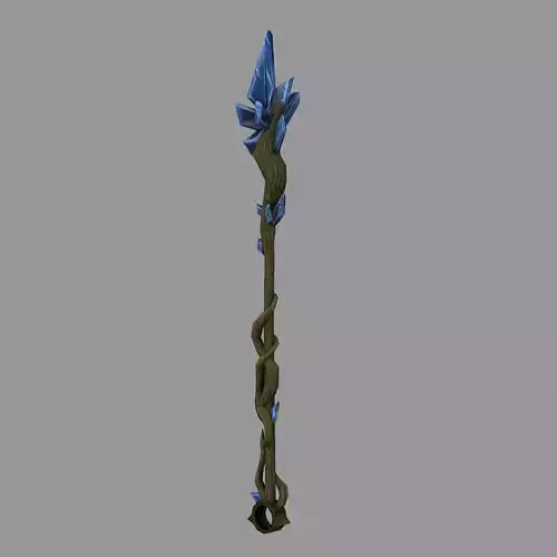 Stylized Mage Staff Low-poly 3D model