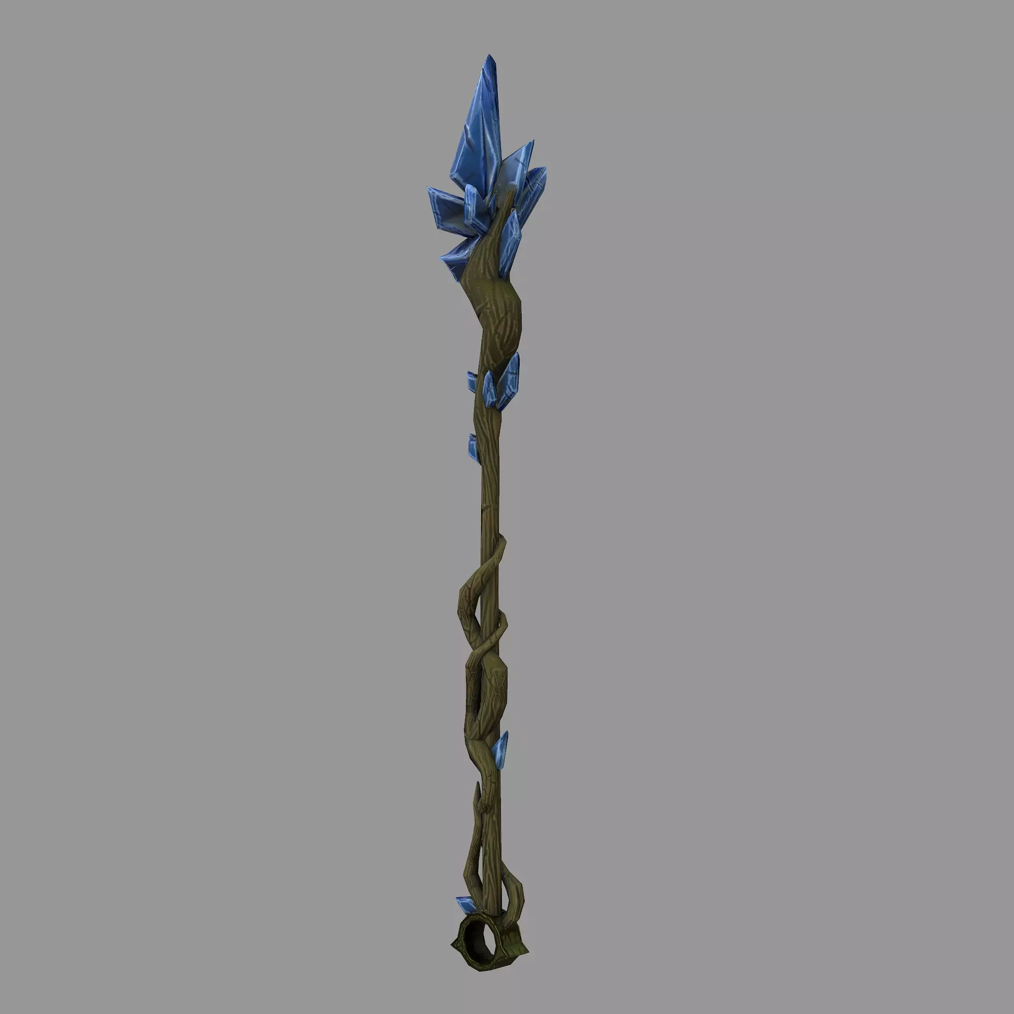 Stylized Mage Staff Low-poly 3D model_0