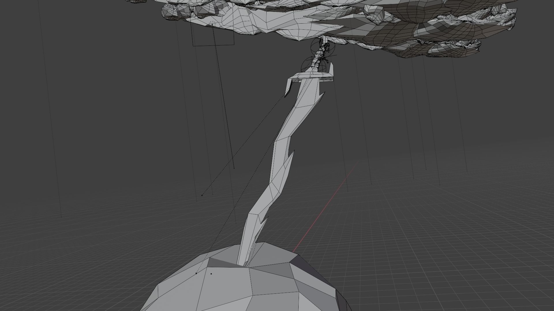 Sword Electric Espada electrica Night clouds and moon Low-poly 3D model_5