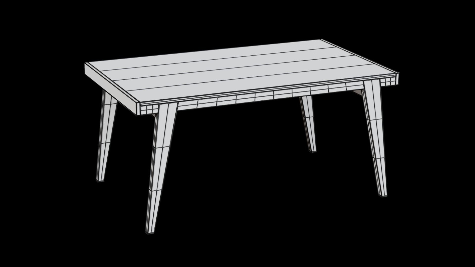 Dominick Dining Table darkwood Low-poly 3D model_7