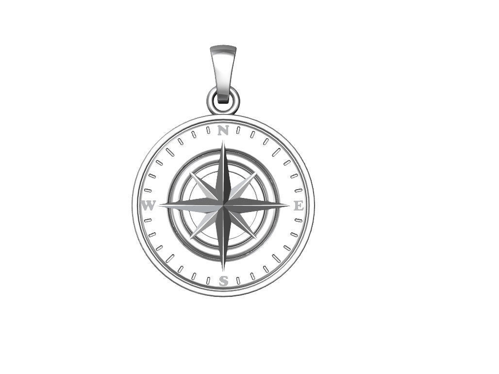 Compass pendant 3D print model_8