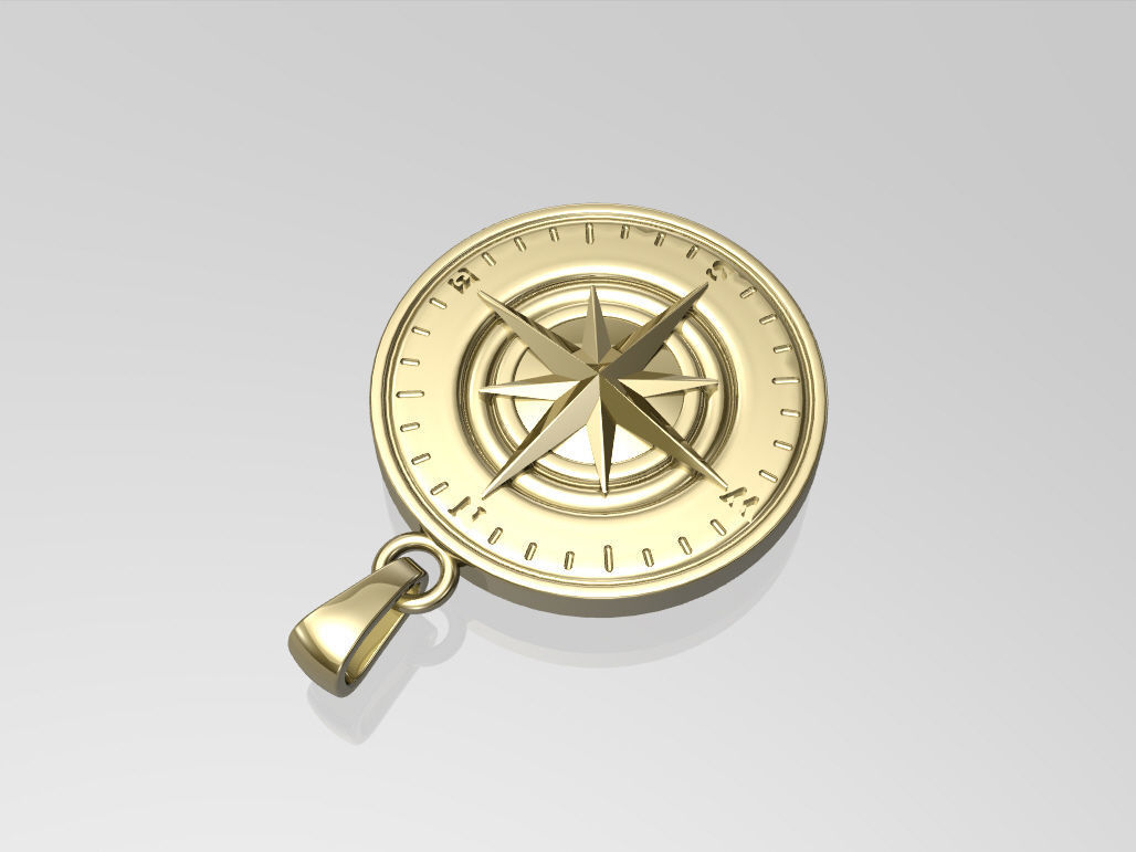 Compass pendant 3D print model_6