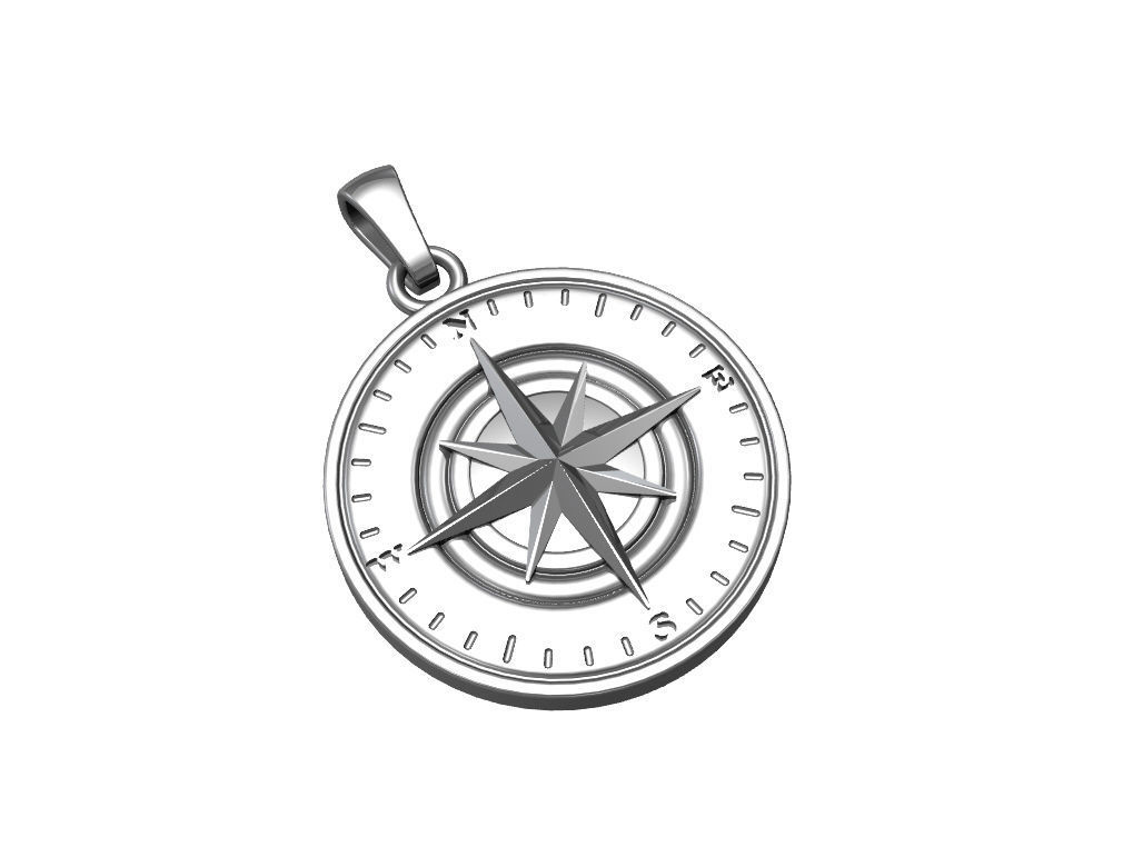 Compass pendant 3D print model_7