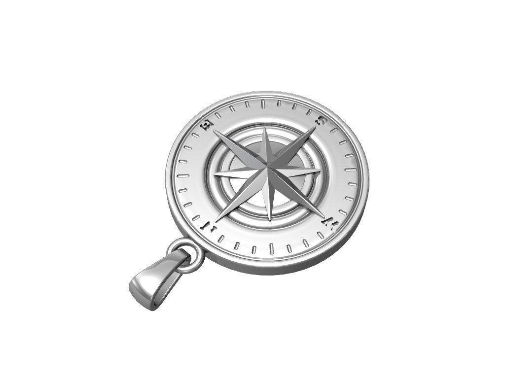 Compass pendant 3D print model_9