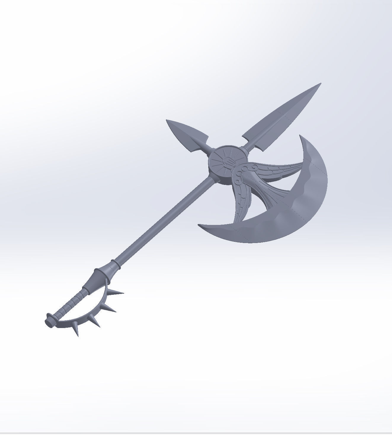 Seven Deadly Sins Escanor Axe Rhitta Printable Assembly 3D print model_3