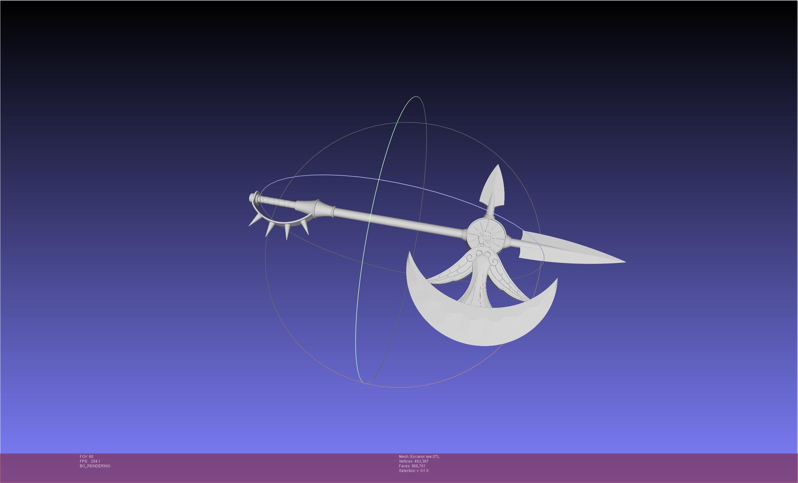 Seven Deadly Sins Escanor Axe Rhitta Printable Assembly 3D print model_12