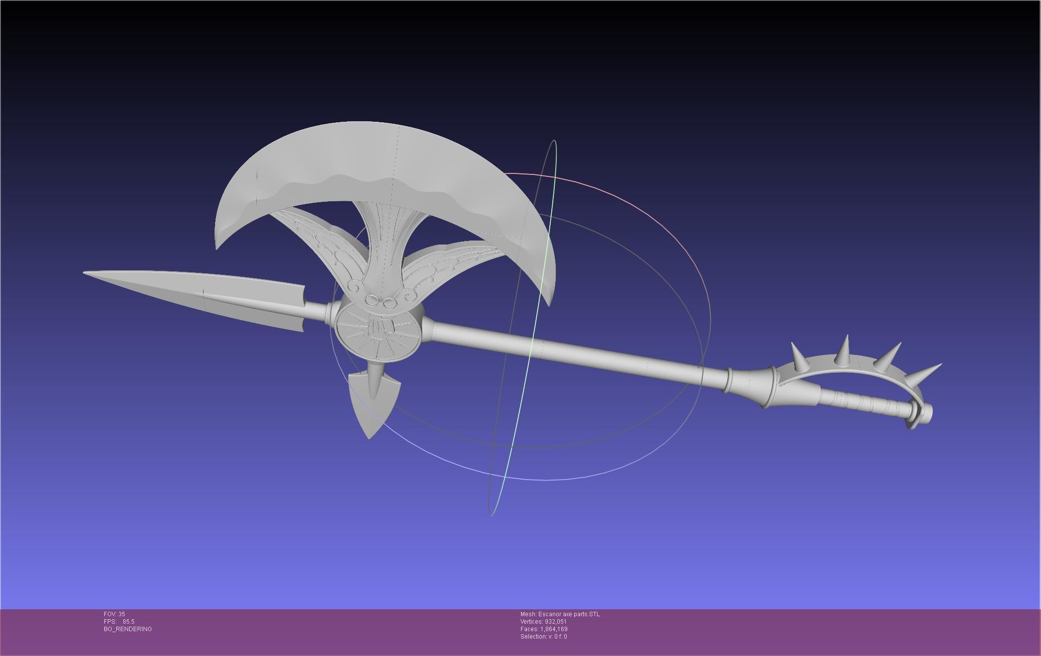 Seven Deadly Sins Escanor Axe Rhitta Printable Assembly 3D print model_73