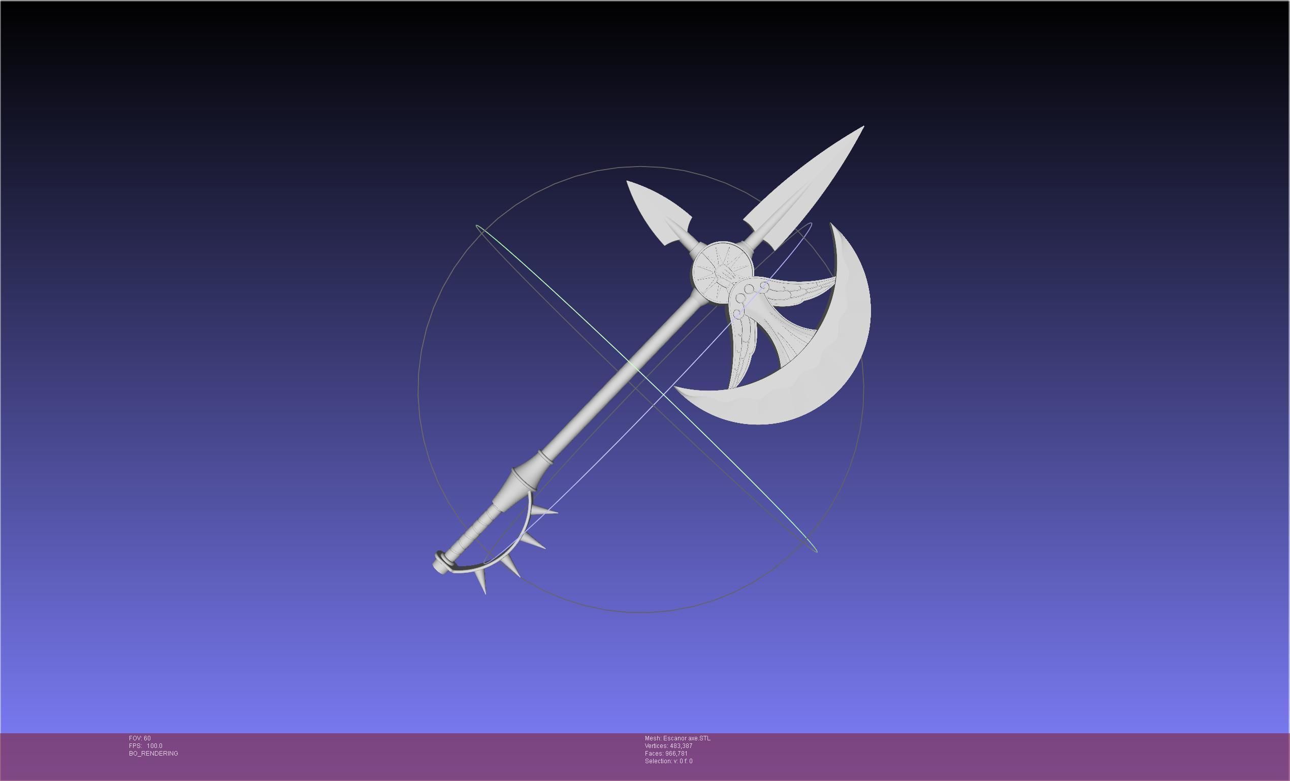 Seven Deadly Sins Escanor Axe Rhitta Printable Assembly 3D print model_23