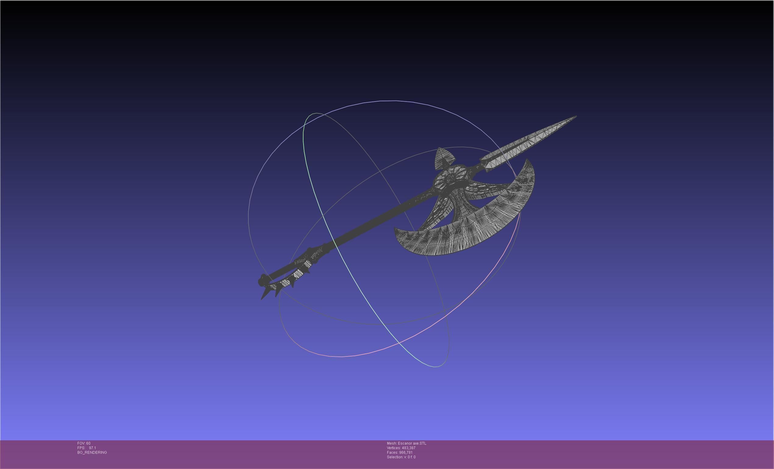 Seven Deadly Sins Escanor Axe Rhitta Printable Assembly 3D print model_2