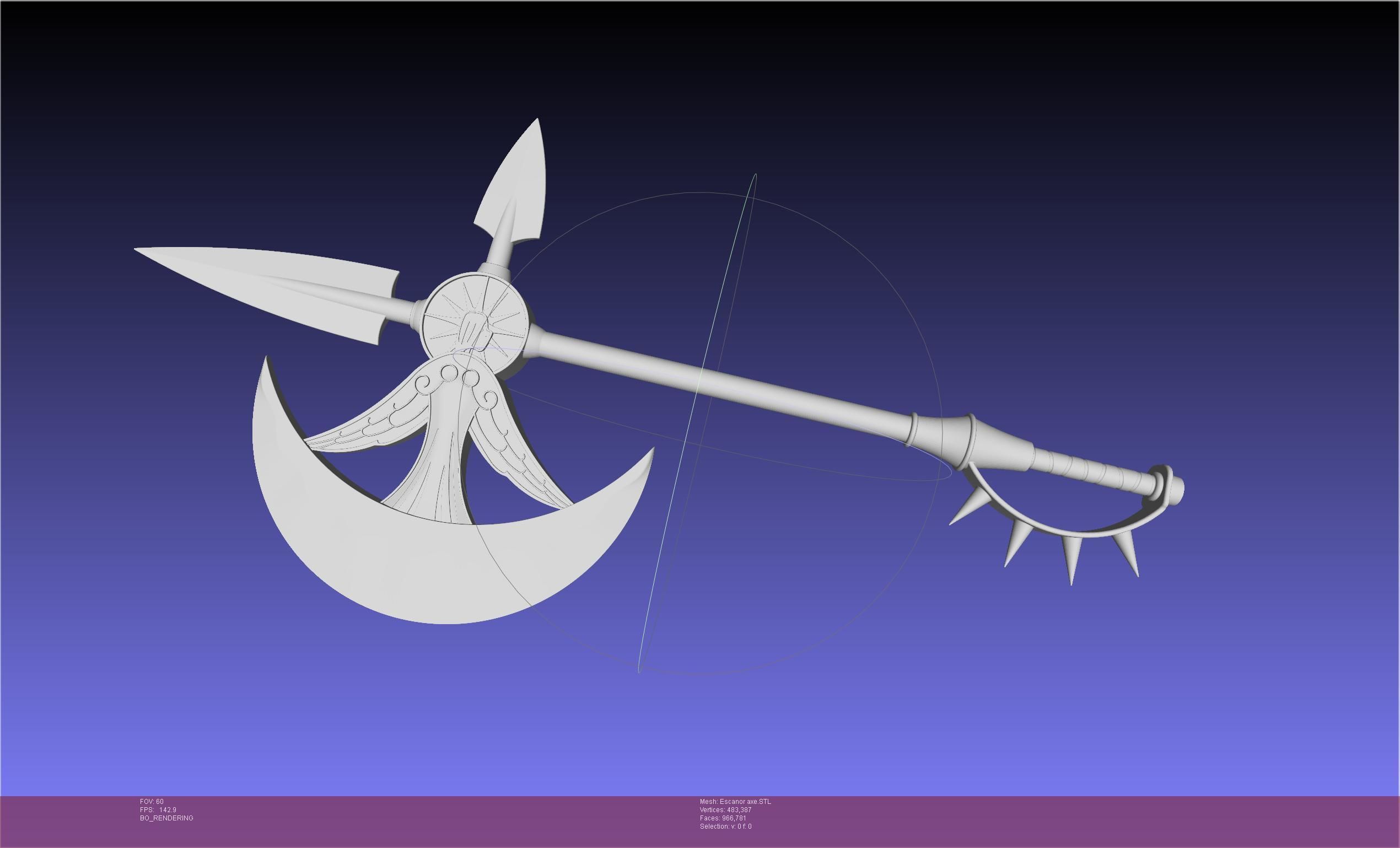 Seven Deadly Sins Escanor Axe Rhitta Printable Assembly 3D print model_56