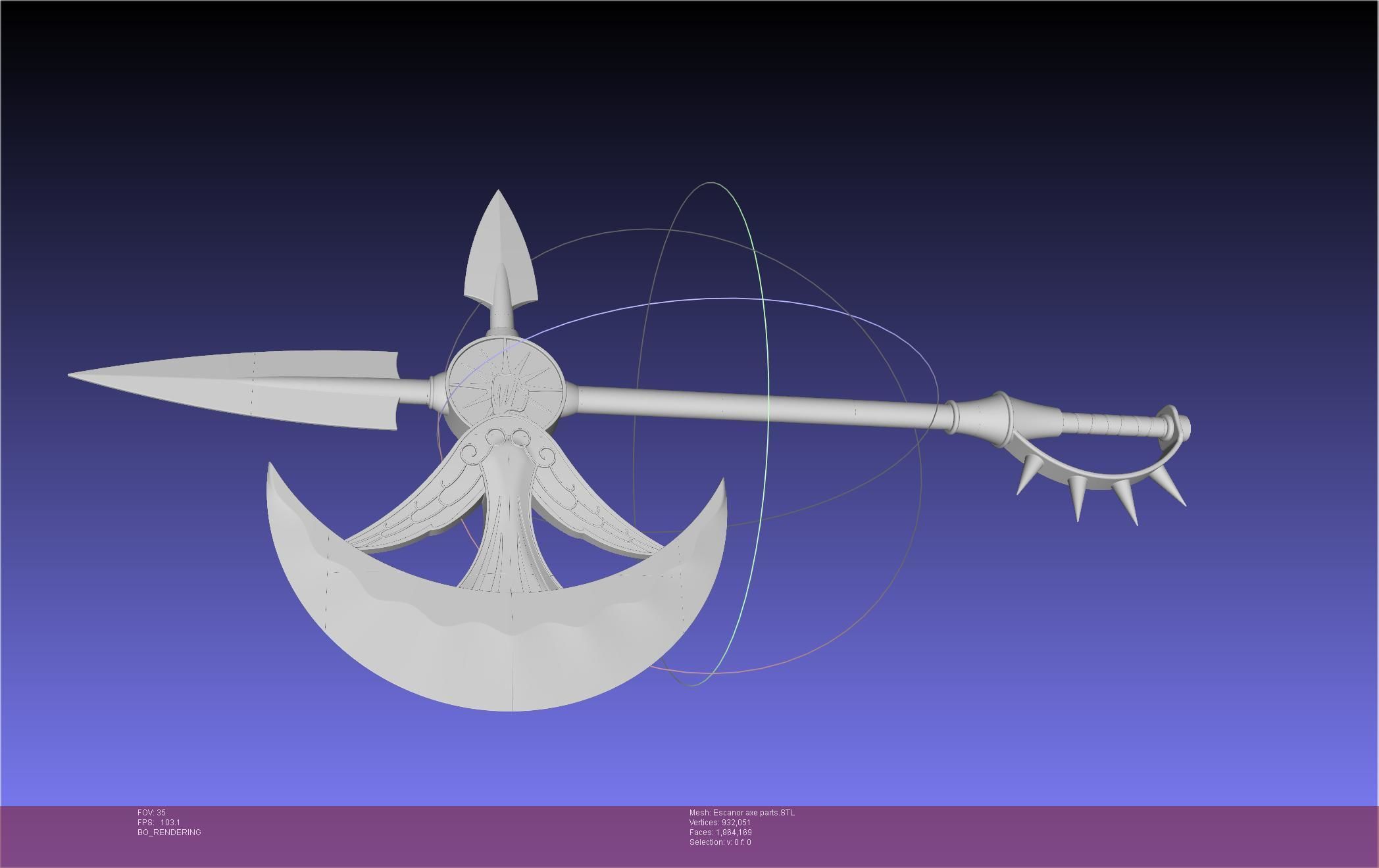 Seven Deadly Sins Escanor Axe Rhitta Printable Assembly 3D print model_79